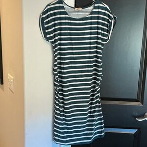 Maternity dress Striped Green and White Dress